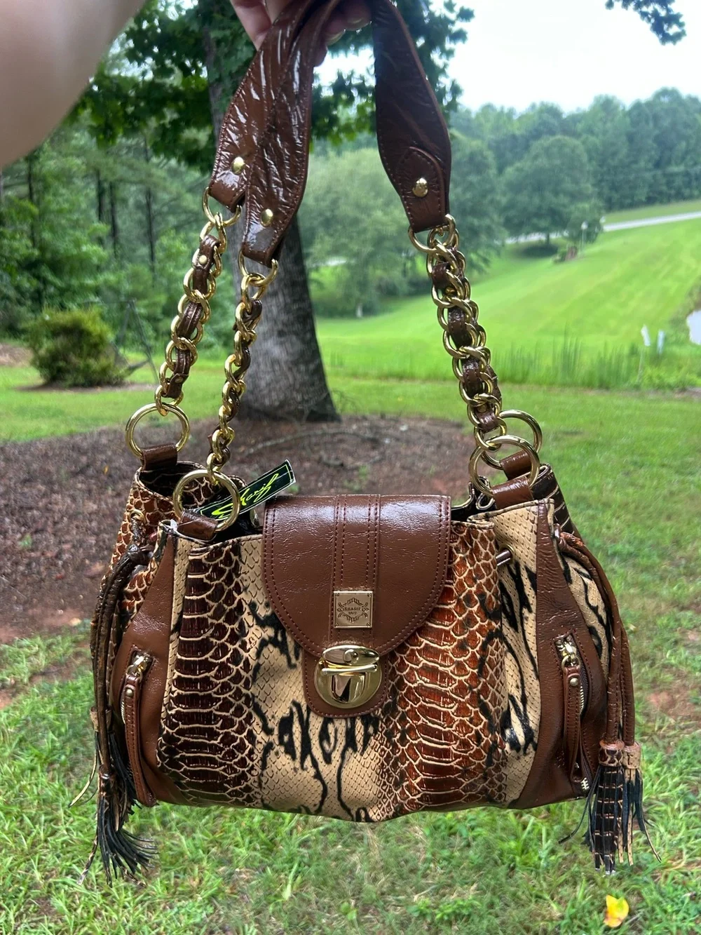 Original by Sharif 1827 NWT Snake Print Shoulder Bag w/ Pouch - Read Description